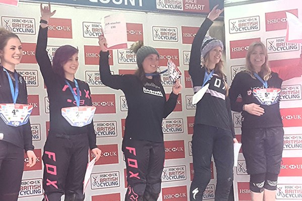 Lyndsay celebrating 5th with her other competitors